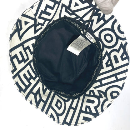 Fendi Hat Fxq910 Cotton White Marc Jacobs Collaboration Logo All-Over Pattern Mens(Unisex) L
