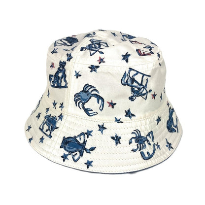 Fendi Hat Fxq995 Silk Blue Logo All-Over Pattern L