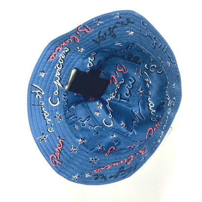 Fendi Hat Fxq995 Silk Blue Logo All-Over Pattern L