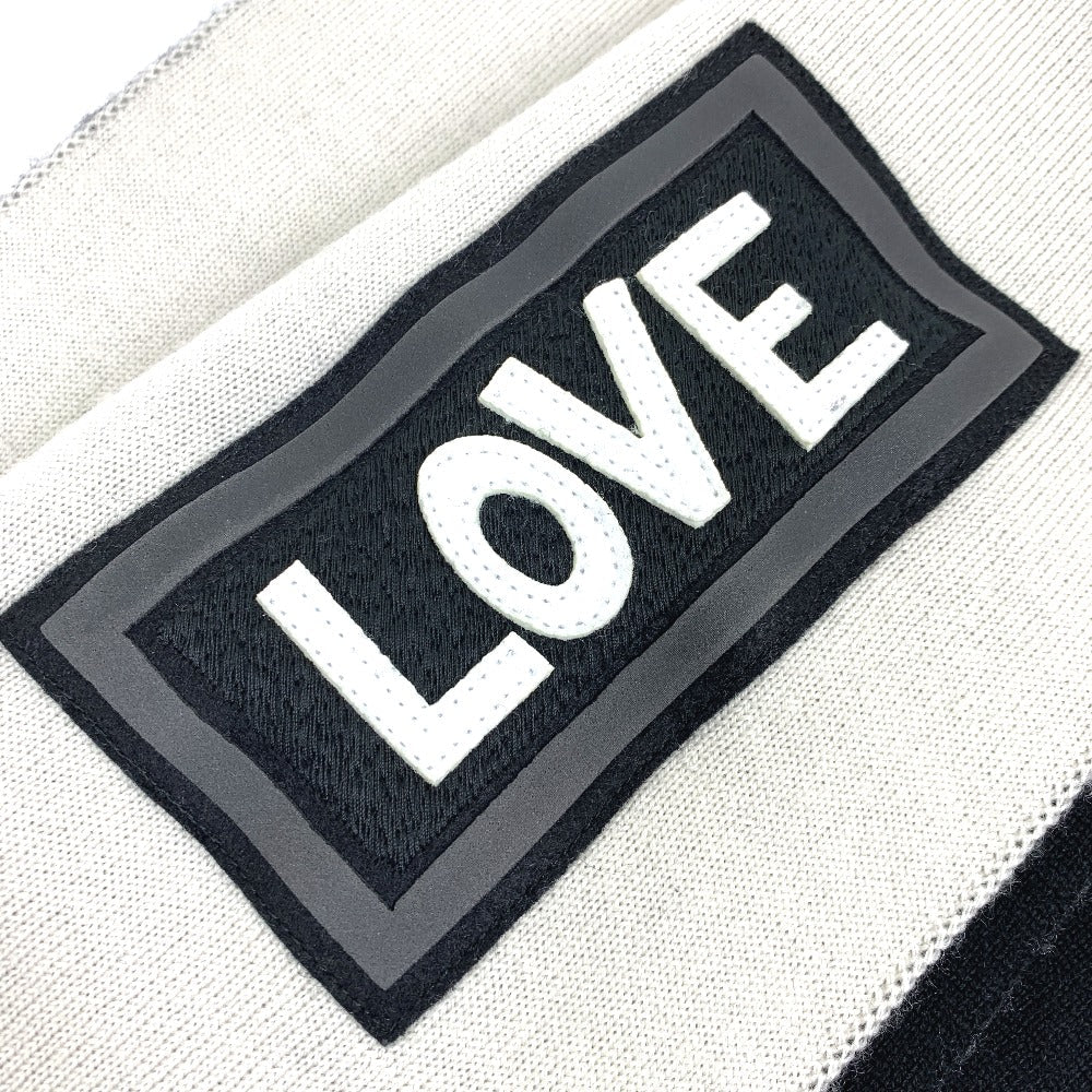 Fendi Scarf Fxs124 Wool Black X White Logo Scarf Unisex(Unisex)