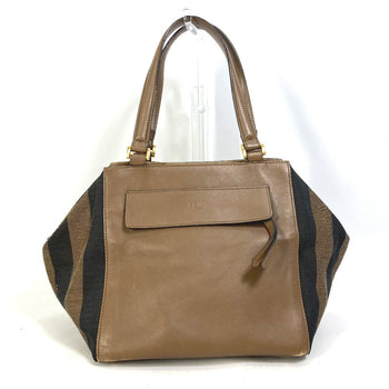 Fendi Handbag 8Bn251 Leather/Canvas, Suede Brown Pecan Women