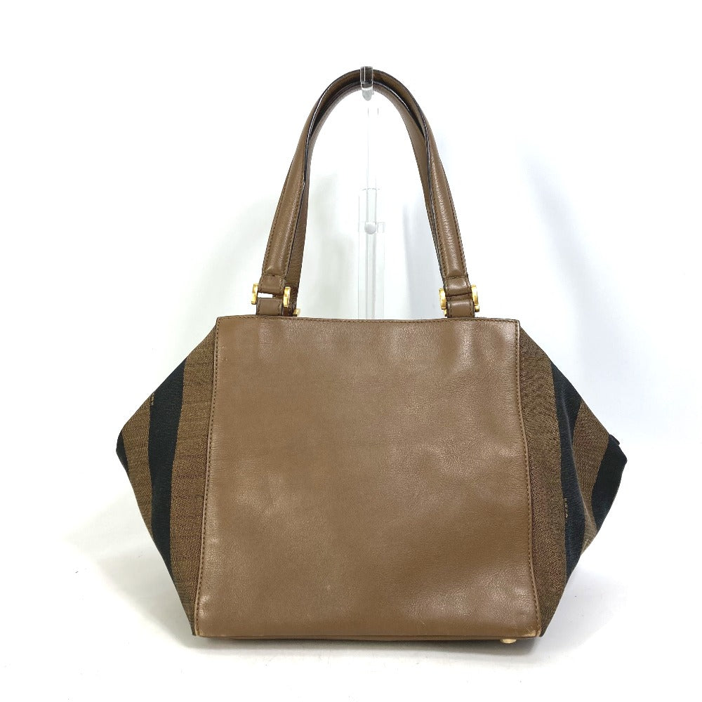 Fendi Handbag 8Bn251 Leather/Canvas, Suede Brown Pecan Women