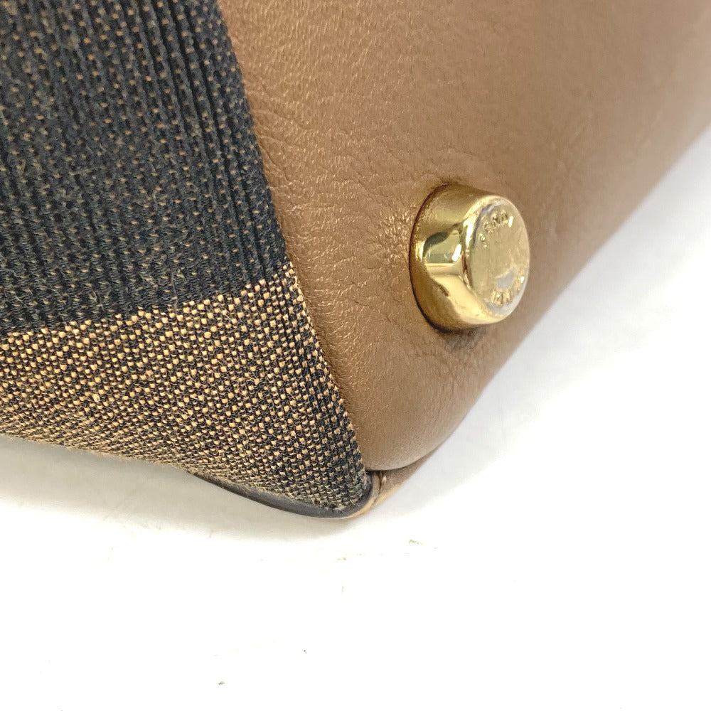 Fendi Handbag 8Bn251 Leather/Canvas, Suede Brown Pecan Women