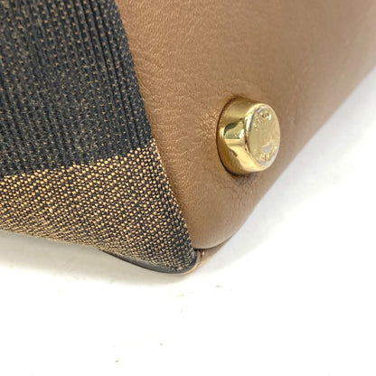 Fendi Handbag 8Bn251 Leather/Canvas, Suede Brown Pecan Women