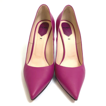Fendi Pumps Leather Purple Pointed Toe Women 39
