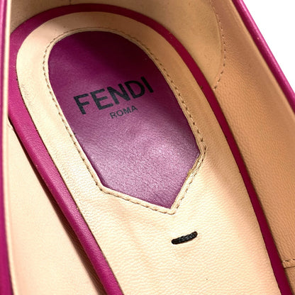 Fendi Pumps Leather Purple Pointed Toe Women 39