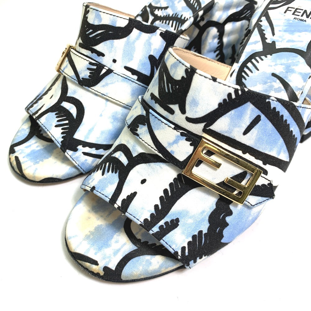 Fendi Sandals Canvas, Canvas Blue Joshua Vides California Sky Women 35