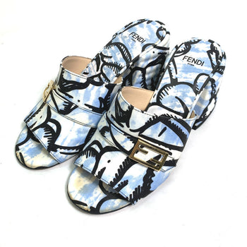 Fendi Sandals Canvas, Canvas Blue Joshua Vides California Sky Women 35