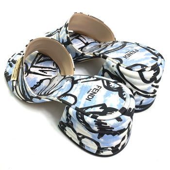 Fendi Sandals Canvas, Canvas Blue Joshua Vides California Sky Women 35