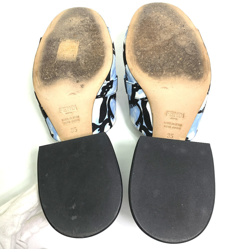Fendi Sandals Canvas, Canvas Blue Joshua Vides California Sky Women 35
