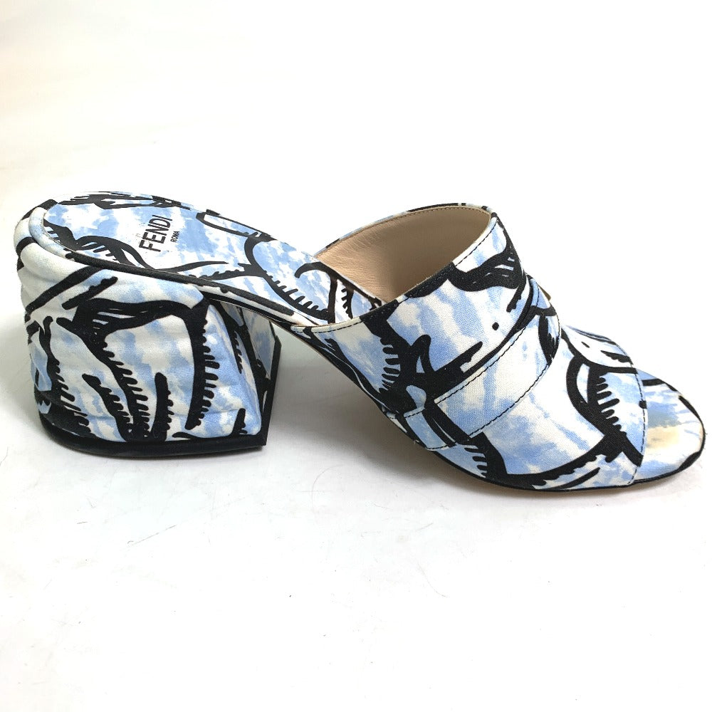 Fendi Sandals Canvas, Canvas Blue Joshua Vides California Sky Women 35