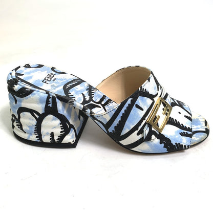 Fendi Sandals Canvas, Canvas Blue Joshua Vides California Sky Women 35