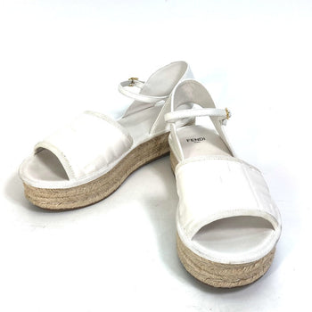 Fendi Sandals Leather White Platform Espadrilles Fendi Rohm Women 36