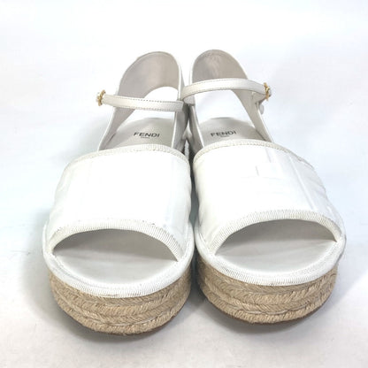 Fendi Sandals Leather White Platform Espadrilles Fendi Rohm Women 36