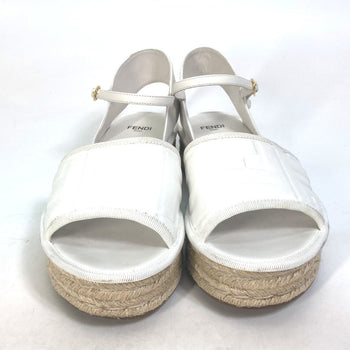 Fendi Sandals Leather White Platform Espadrilles Fendi Rohm Women 36