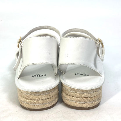 Fendi Sandals Leather White Platform Espadrilles Fendi Rohm Women 36