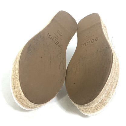 Fendi Sandals Leather White Platform Espadrilles Fendi Rohm Women 36