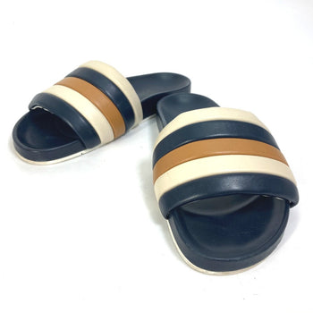 Fendi Sandals 7X1059 Leather Navy Flat Sandals Beach Sandals Tricolor Mens 8