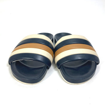 Fendi Sandals 7X1059 Leather Navy Flat Sandals Beach Sandals Tricolor Mens 8