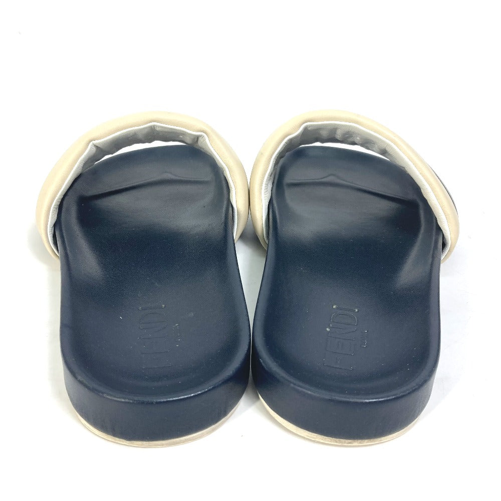 Fendi Sandals 7X1059 Leather Navy Flat Sandals Beach Sandals Tricolor Mens 8