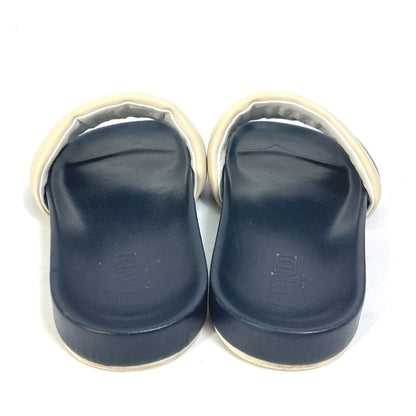 Fendi Sandals 7X1059 Leather Navy Flat Sandals Beach Sandals Tricolor Mens 8