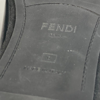 Fendi Sandals Leather Black Indoors Logo Slippers Mens 6