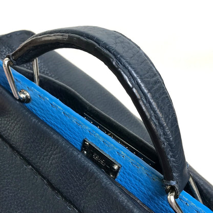 Fendi Business Bag 7Va388 Leather Navy X Blue Celeria Peekaboo Mens