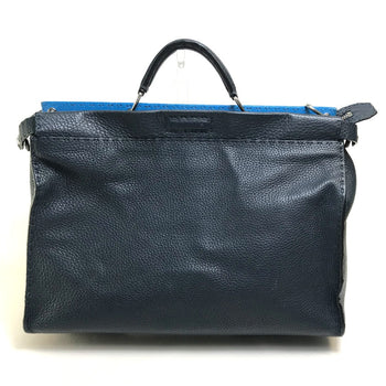 Fendi Business Bag 7Va388 Leather Navy X Blue Celeria Peekaboo Mens