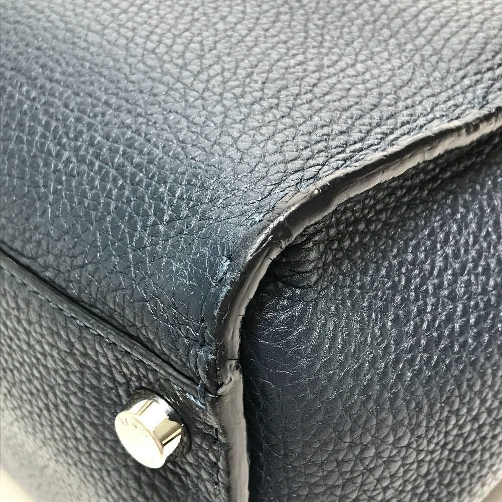Fendi Business Bag 7Va388 Leather Navy X Blue Celeria Peekaboo Mens
