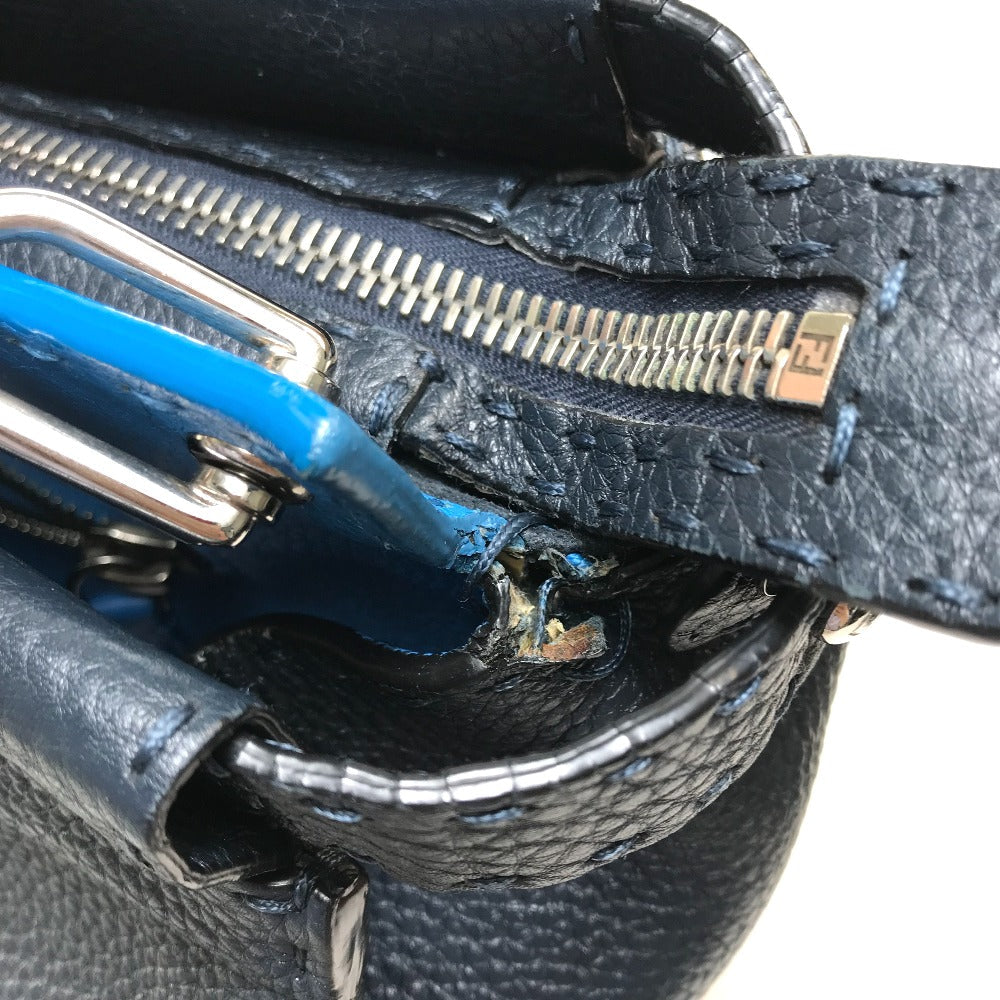 Fendi Business Bag 7Va388 Leather Navy X Blue Celeria Peekaboo Mens