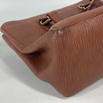 Fendi Handbag Leather Brown Vintage Ff Logo Women