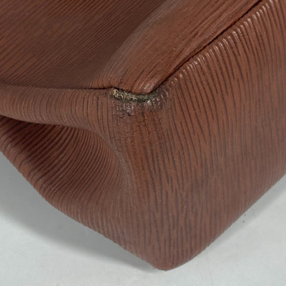 Fendi Handbag Leather Brown Vintage Ff Logo Women