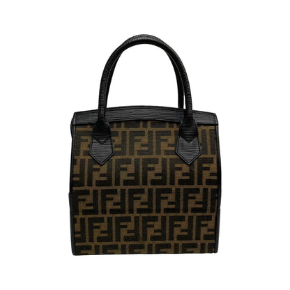 Fendi Shoulder Bag Leather, Canvas Black Zucca Women