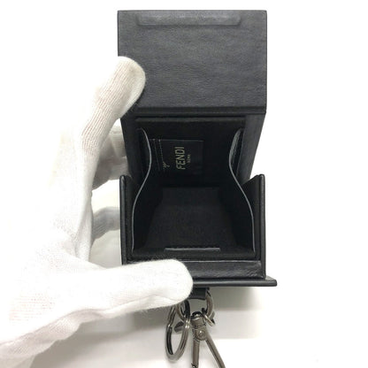 Fendi Key Ring 7Ar894 Leather Black Logo/Accessories Mini Box Women Secondhand