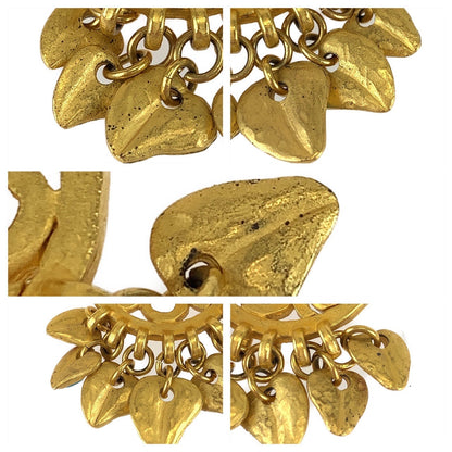 Chanel Earring Plating Gold Red Blue Earring Swing Earring Coco Mark Stone Women