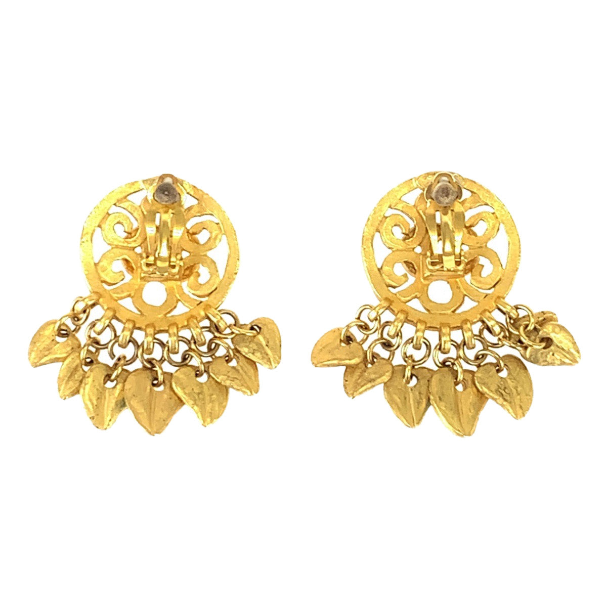 Chanel Earring Plating Gold Red Blue Earring Swing Earring Coco Mark Stone Women