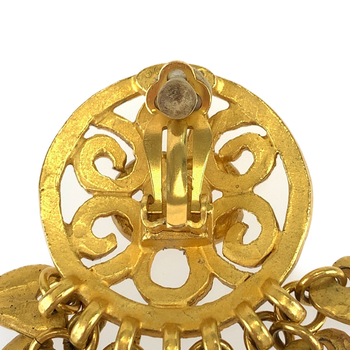 Chanel Earring Plating Gold Red Blue Earring Swing Earring Coco Mark Stone Women