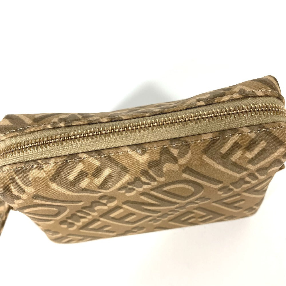 Fendi Pouch 8N0179 Nylon Beige Skims Collaboration Logo Women