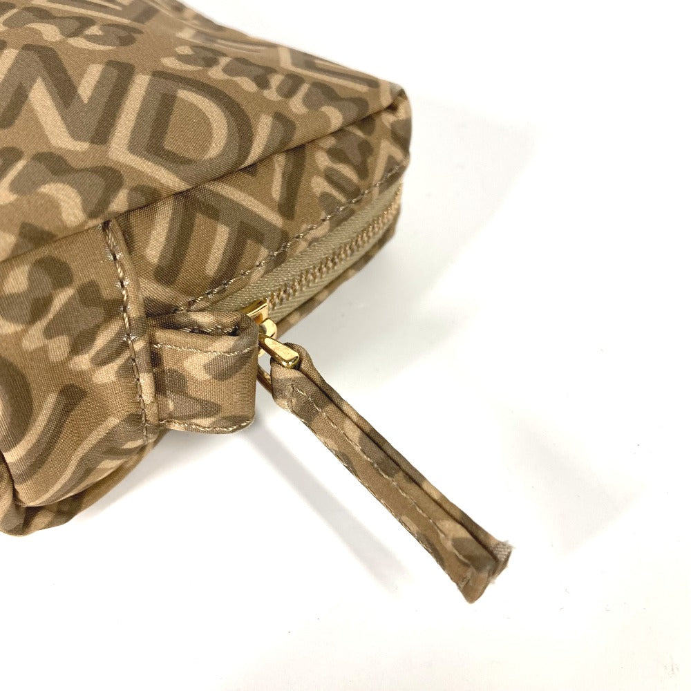 Fendi Pouch 8N0179 Nylon Beige Skims Collaboration Logo Women