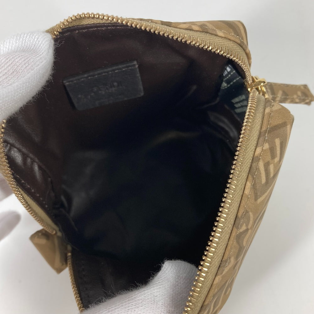Fendi Pouch 8N0179 Nylon Beige Skims Collaboration Logo Women