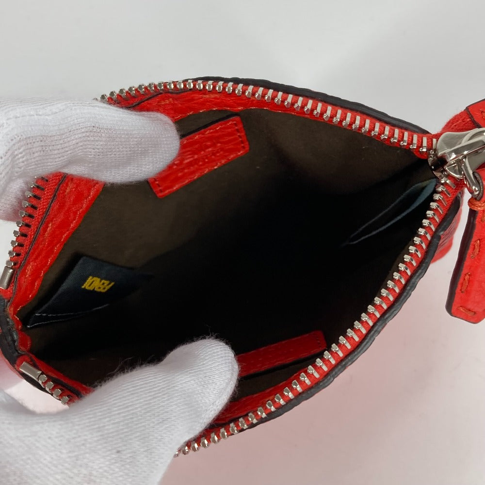 Fendi Pouch 8N0115 Leather Red Celeria Women