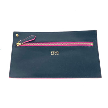 Fendi Pouch Leather Black By Color Accessories Flat Women