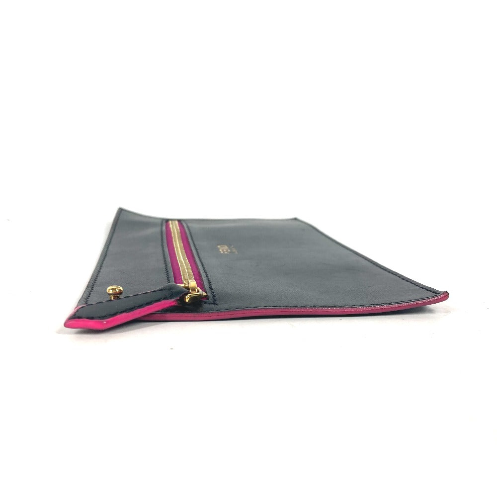 Fendi Pouch Leather Black By Color Accessories Flat Women