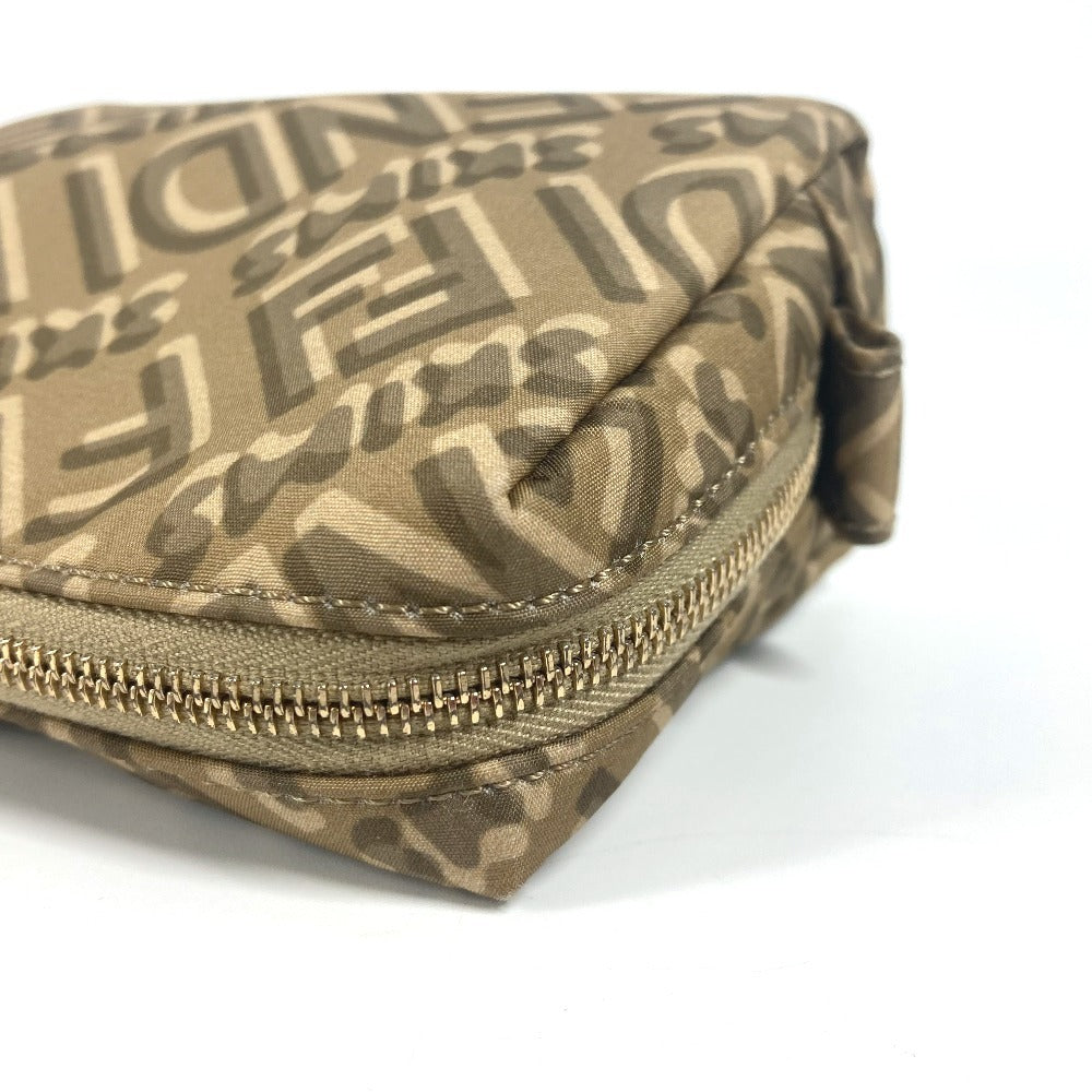Fendi Pouch 8N0179 Nylon Beige Skims Collaboration Logo Women