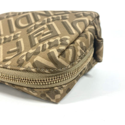 Fendi Pouch 8N0179 Nylon Beige Skims Collaboration Logo Women