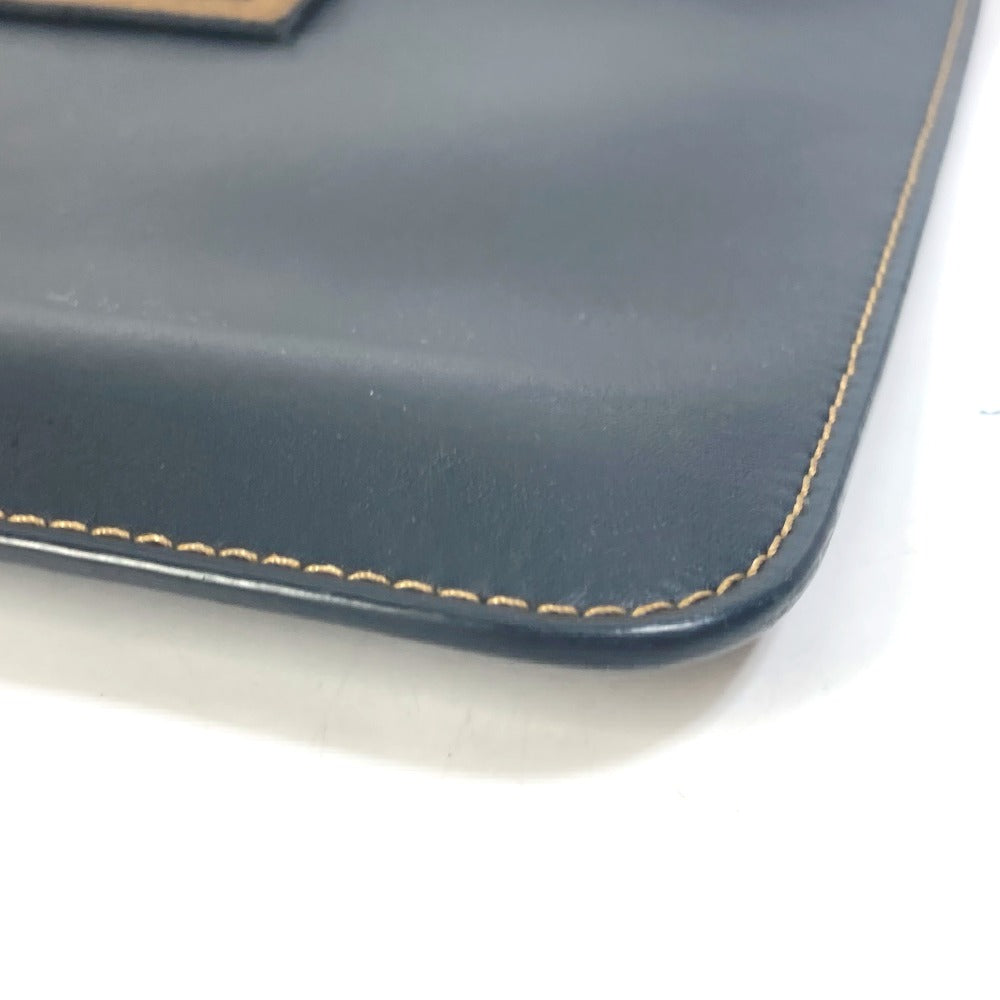 Fendi Clutch Bag 7N0078 Leather Black Pouch Zucca Logo Mens