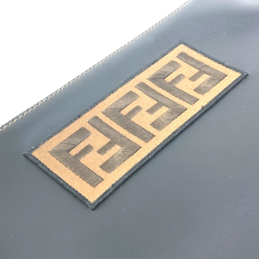 Fendi Clutch Bag 7N0078 Leather Black Pouch Zucca Logo Mens