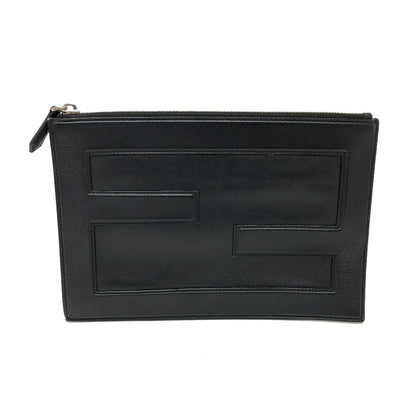 Fendi Clutch Bag 7N0113 Leather Black Logo Mini Bag