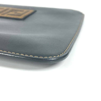 Fendi Clutch Bag 7N0078 Leather Black Pouch Zucca Logo Mens