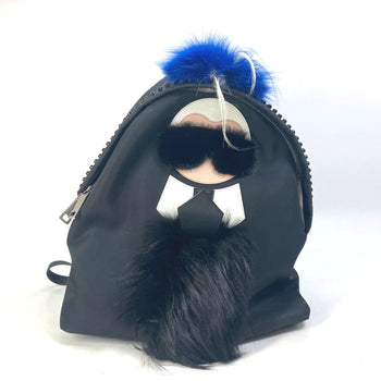 Fendi Backpack 7Vz016 Nylon Black Backpack Bag Karl Lagerfeld Women Secondhand